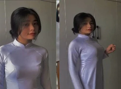 Nữ sinh áo dài mông tròn dâm đãng bị bạn học đè lên giường